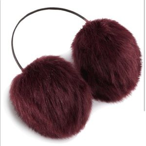 NWT Ann Taylor Faux Fur Maroon Earmuffs